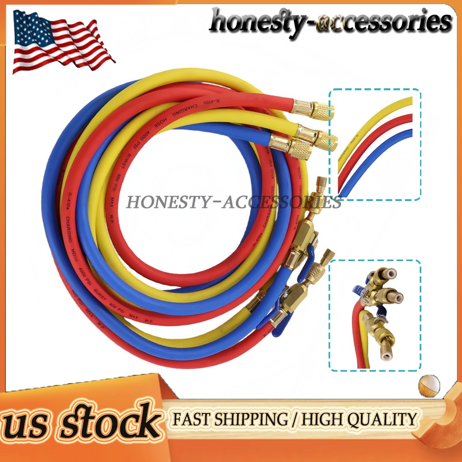 3X Plus II 1/4″ Hose with Compact Ball Valve End Refrigerant Charging Hose 29986