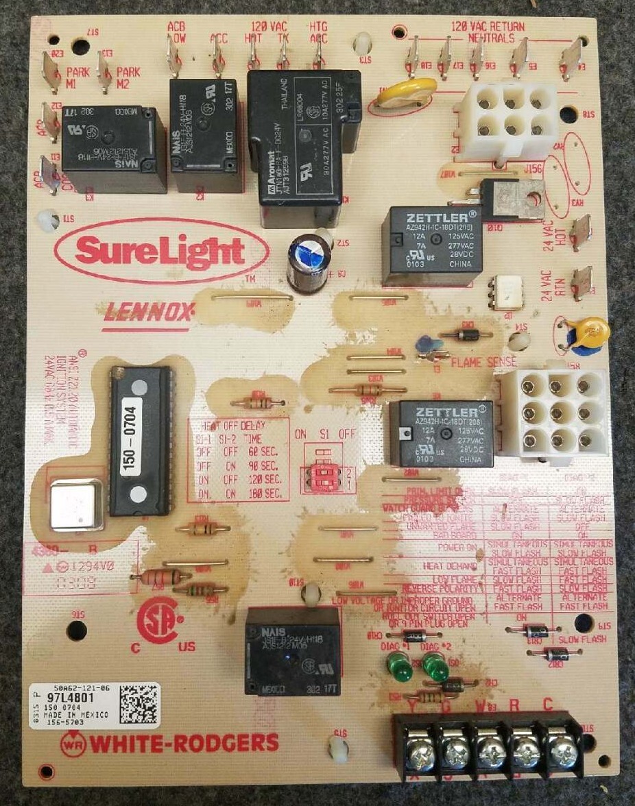 Lennox OEM Control Board 56L8301, 24L8501, 97L4801 White Rodgers 50A62-121-06