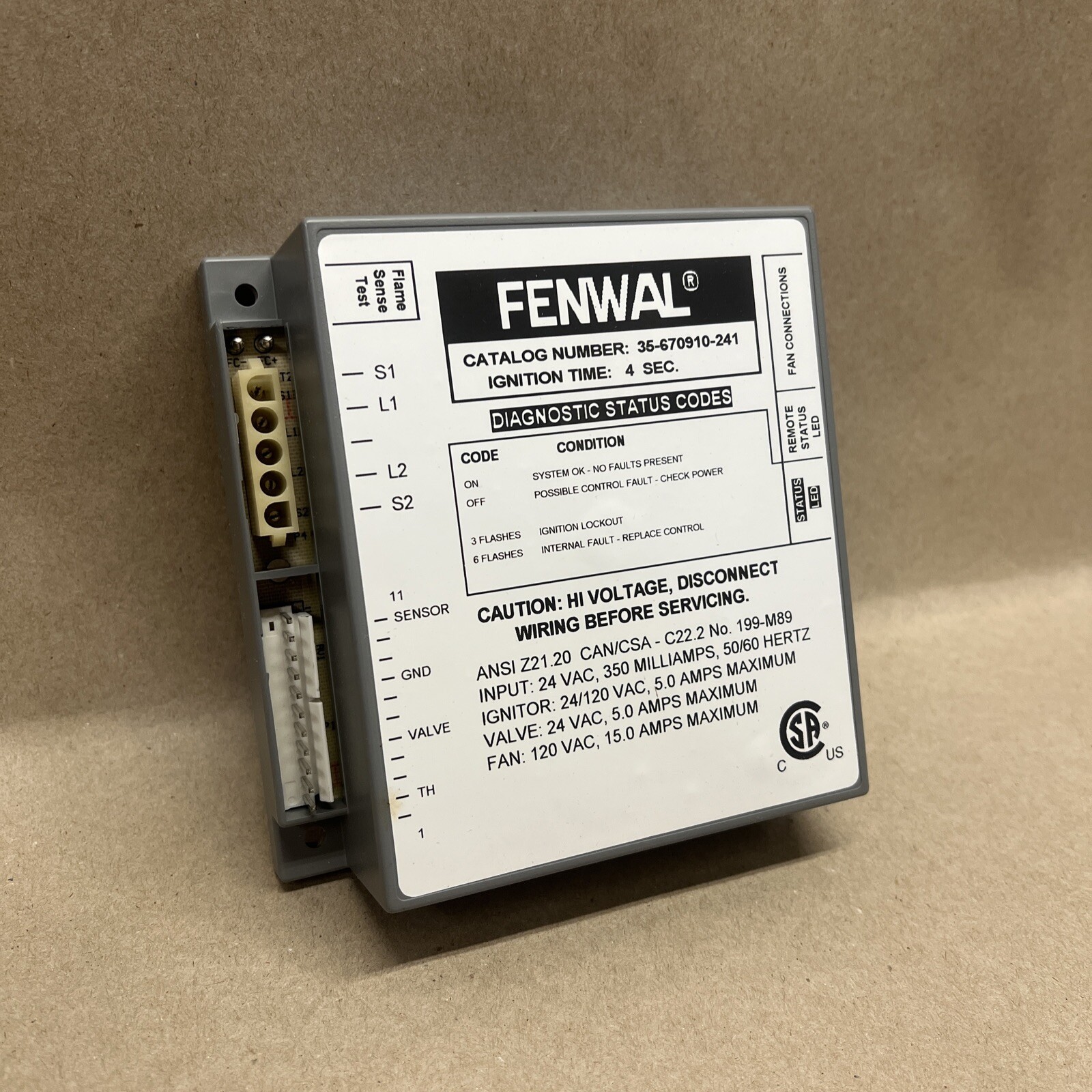FENWAL 35-670910-241 Automatic Ignition Control Module