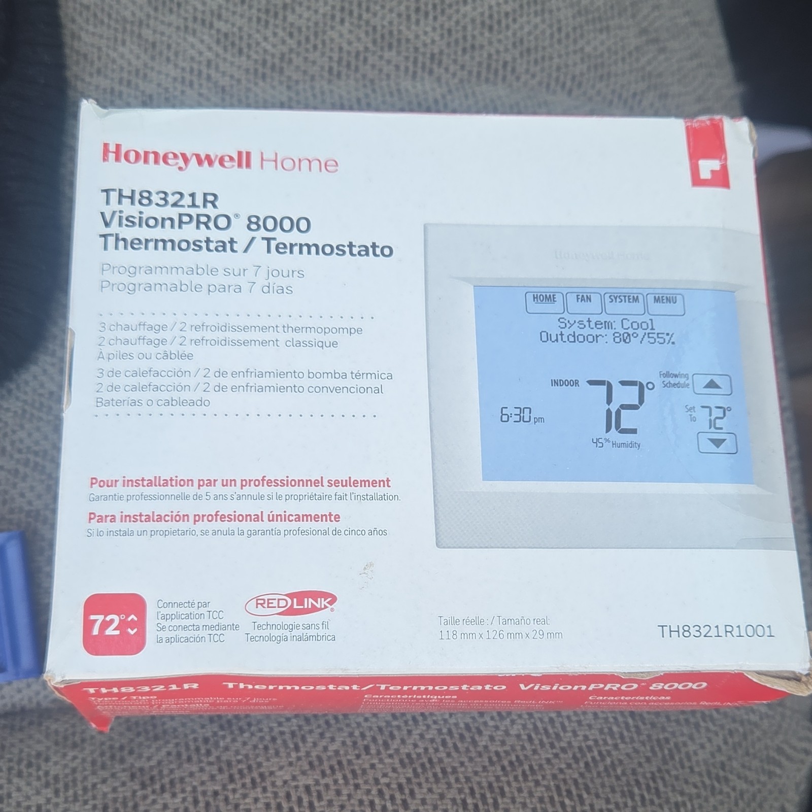 Honeywell VisionPRO 8000 TH8321R Programmable 7-Day RedLINK Thermostat