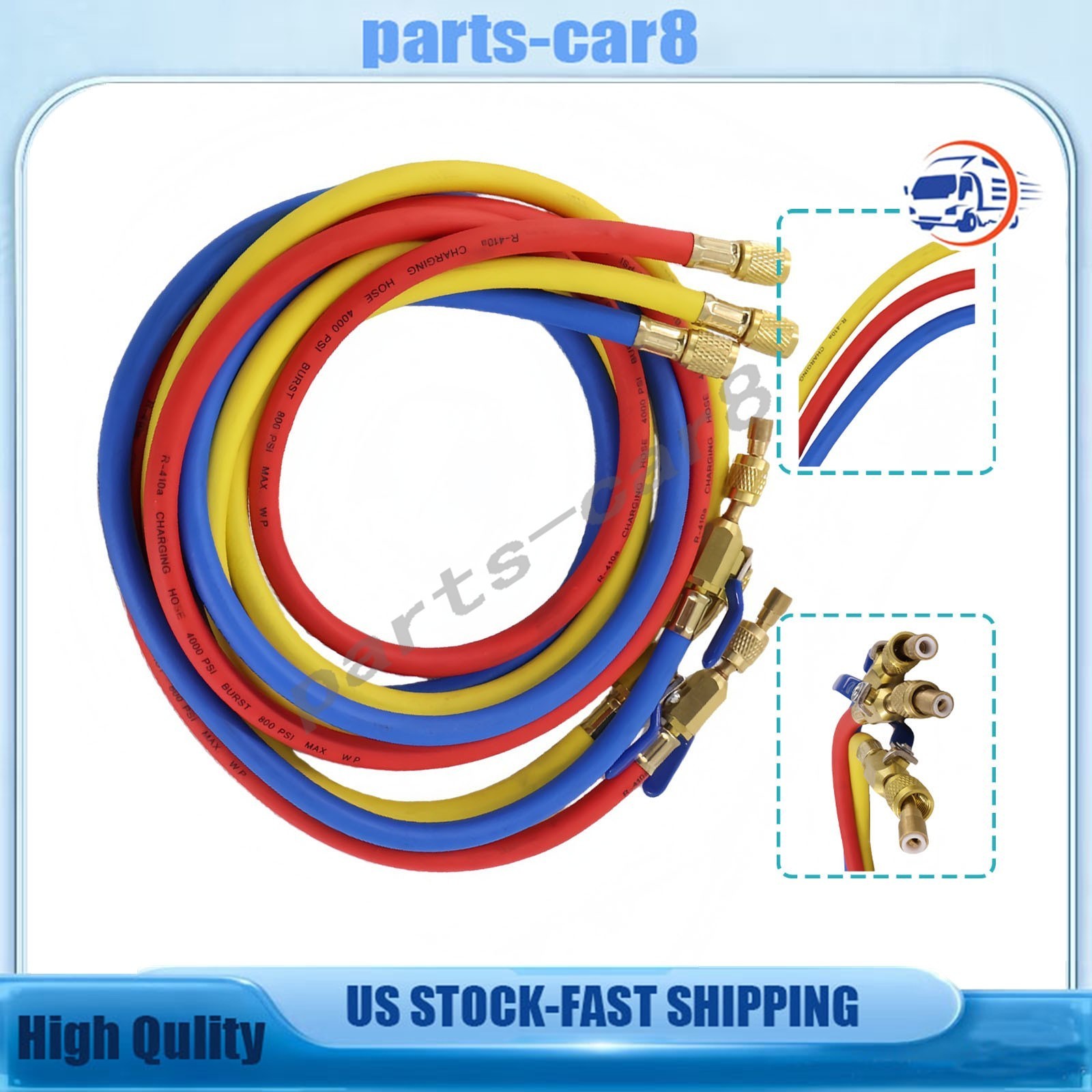 NEW 3Pack 29986 For R-410A Refrige Plus II 1/4″ Hose with Compact Ball Valve 72″