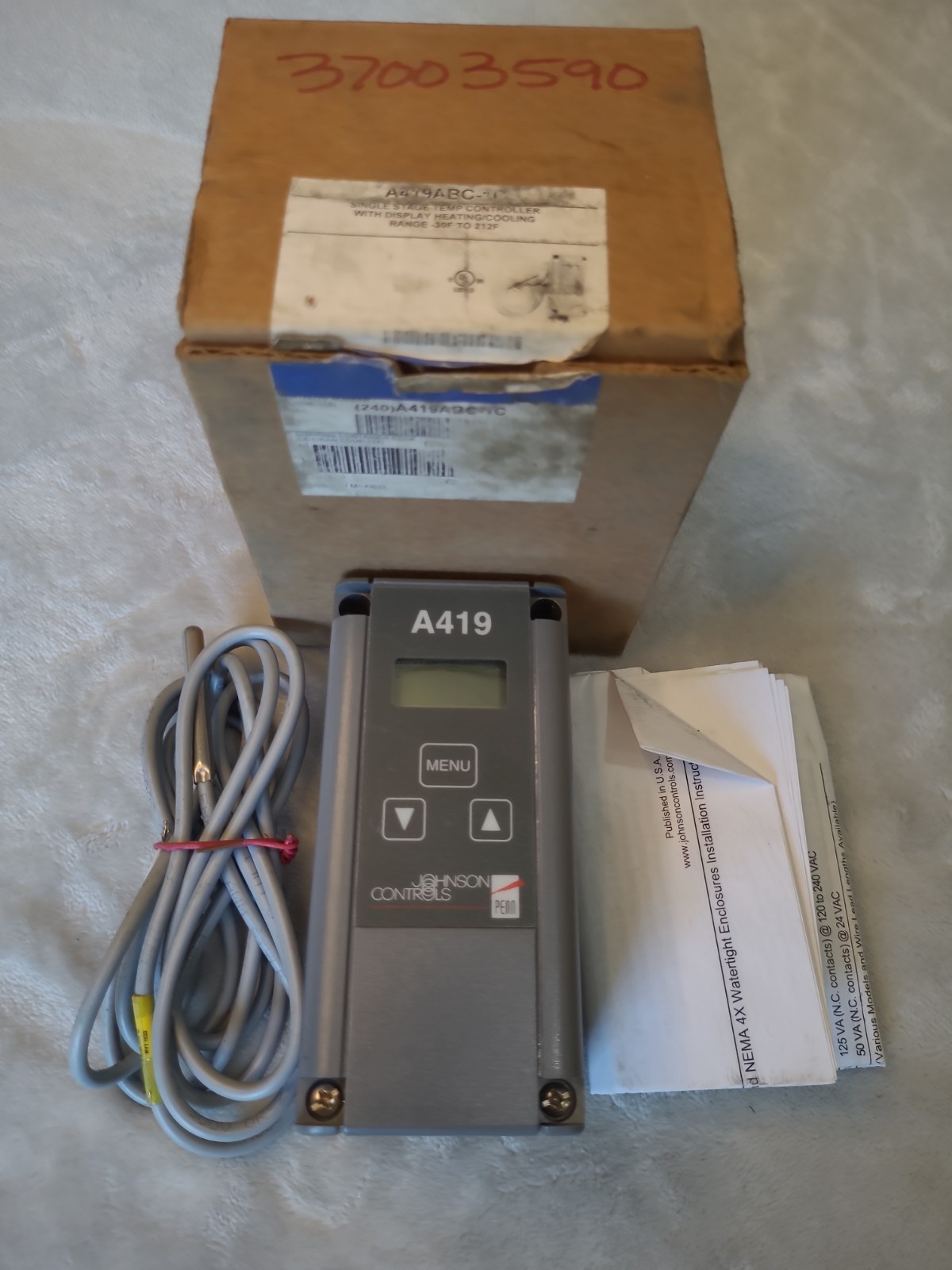 Johnson Controls A419ABC-1C Temp Controller 240 SEALED BOX