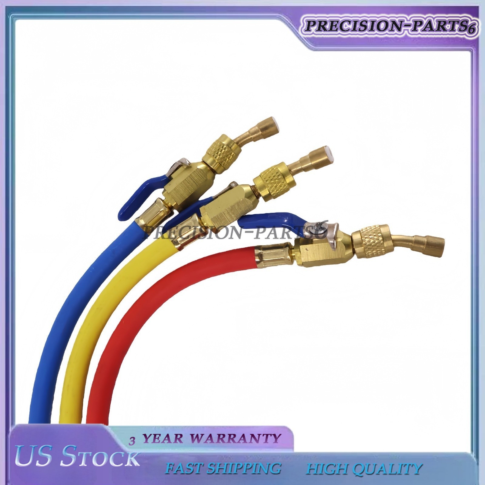 3X 29986 Plus II 1/4″ Hose with Compact Ball Valve End Refrigerant Charging Hose
