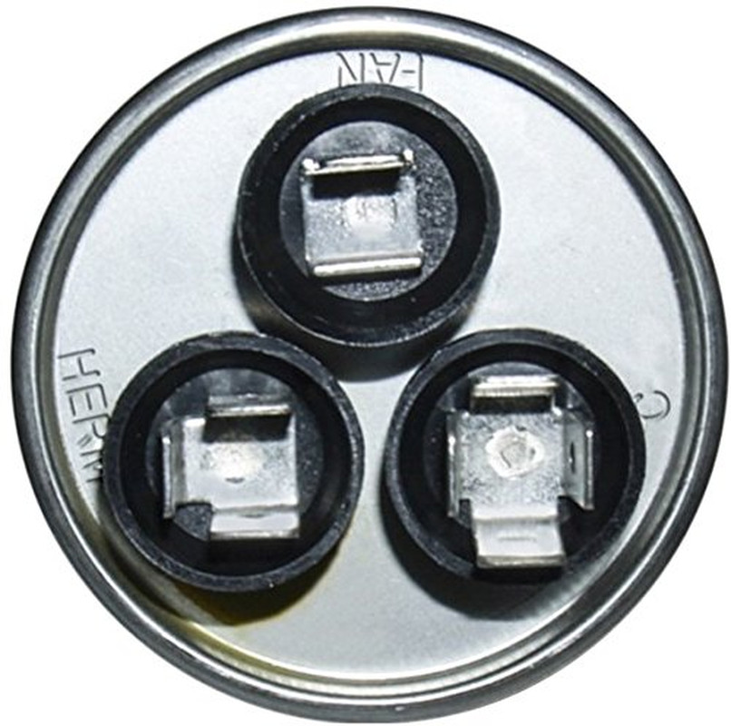 12730-35 + 3 Uf MFD X 370 VAC round Dual Run Capacitor Replaces Ge/Genteq # C335
