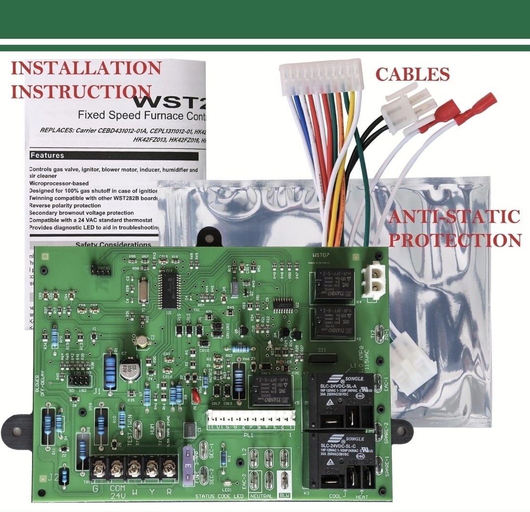 ​Wauebuly Furnace Control Board ICM282A Replacement HK42FZ004 HK42FZ011 Series