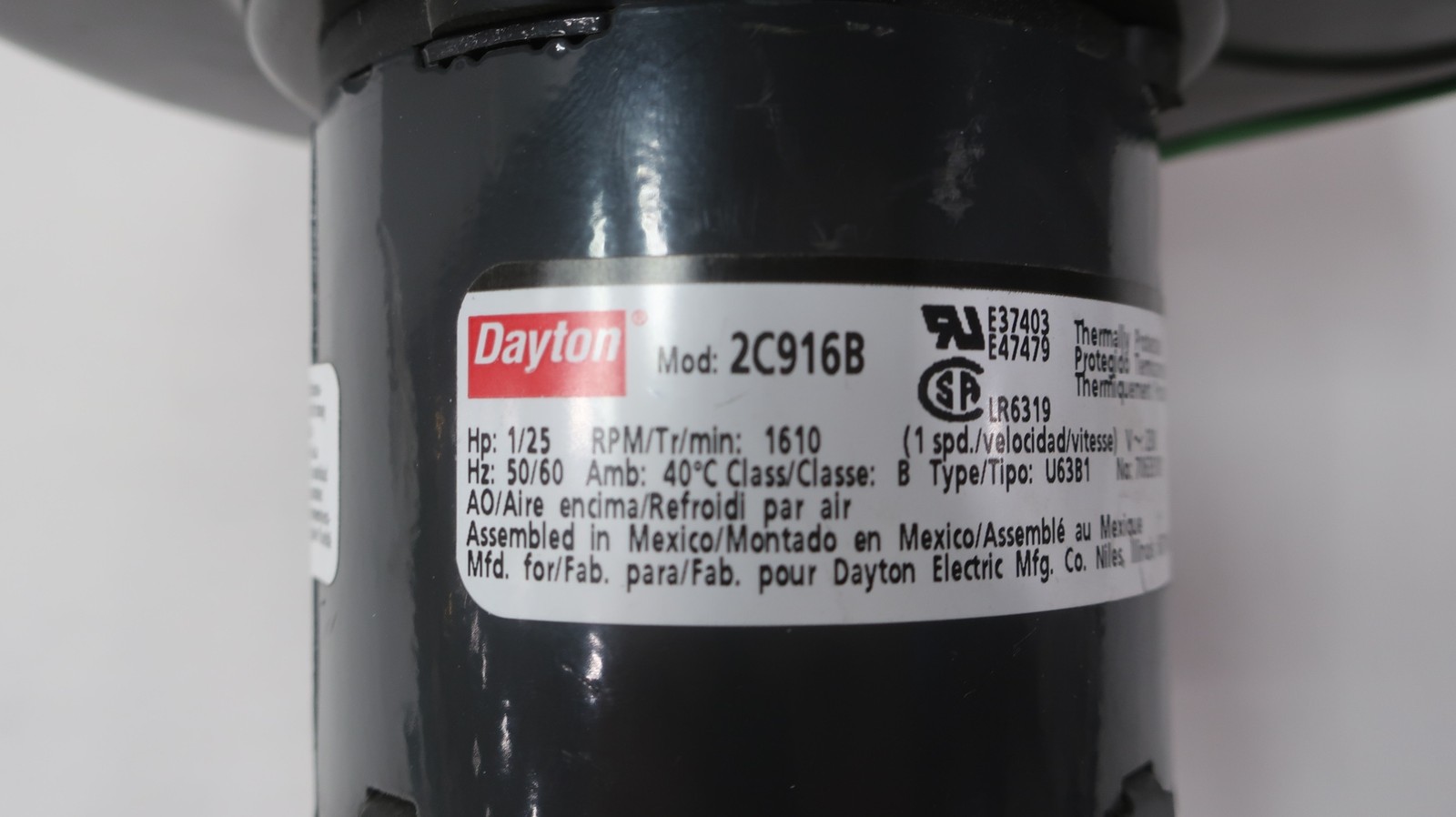 Dayton 2C916B Centrifugal Blower 1/25hp 230v-ac