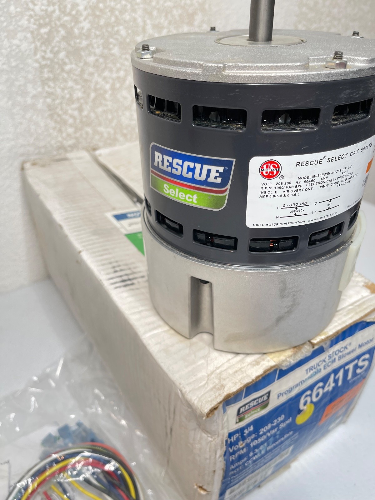 New Rescue Select 6641TS ECM Blower Motor 3/4HP 208-230V 50/60HZ 1PH
