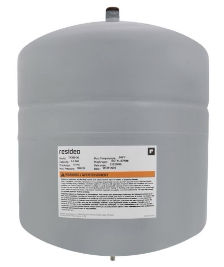 Resideo Boiler Expansion Tank TK300-30 4.4 gal Steel Beige 100 psi