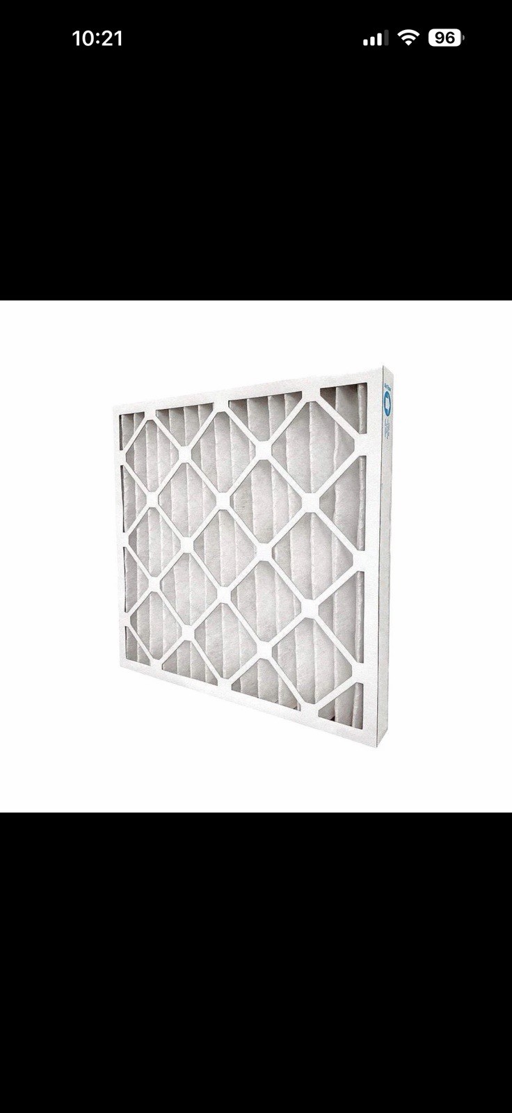 Air Handler 6B950 16x25x2 HC Pleated MERV 8 Electrostatic Filter, Full box of 12