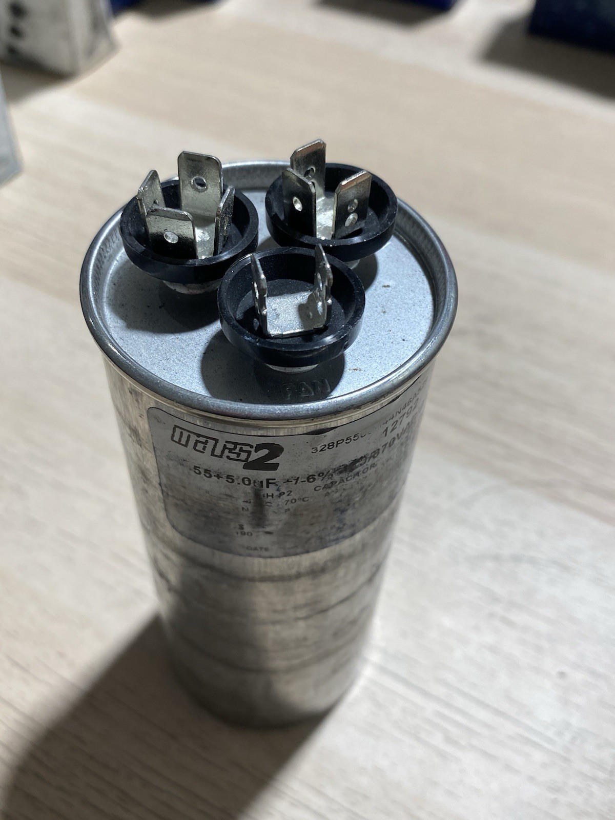 Truck Stock 12792 Motor Run Capacitor MARS, 55 + 5 MFD 440/370 VAC Round