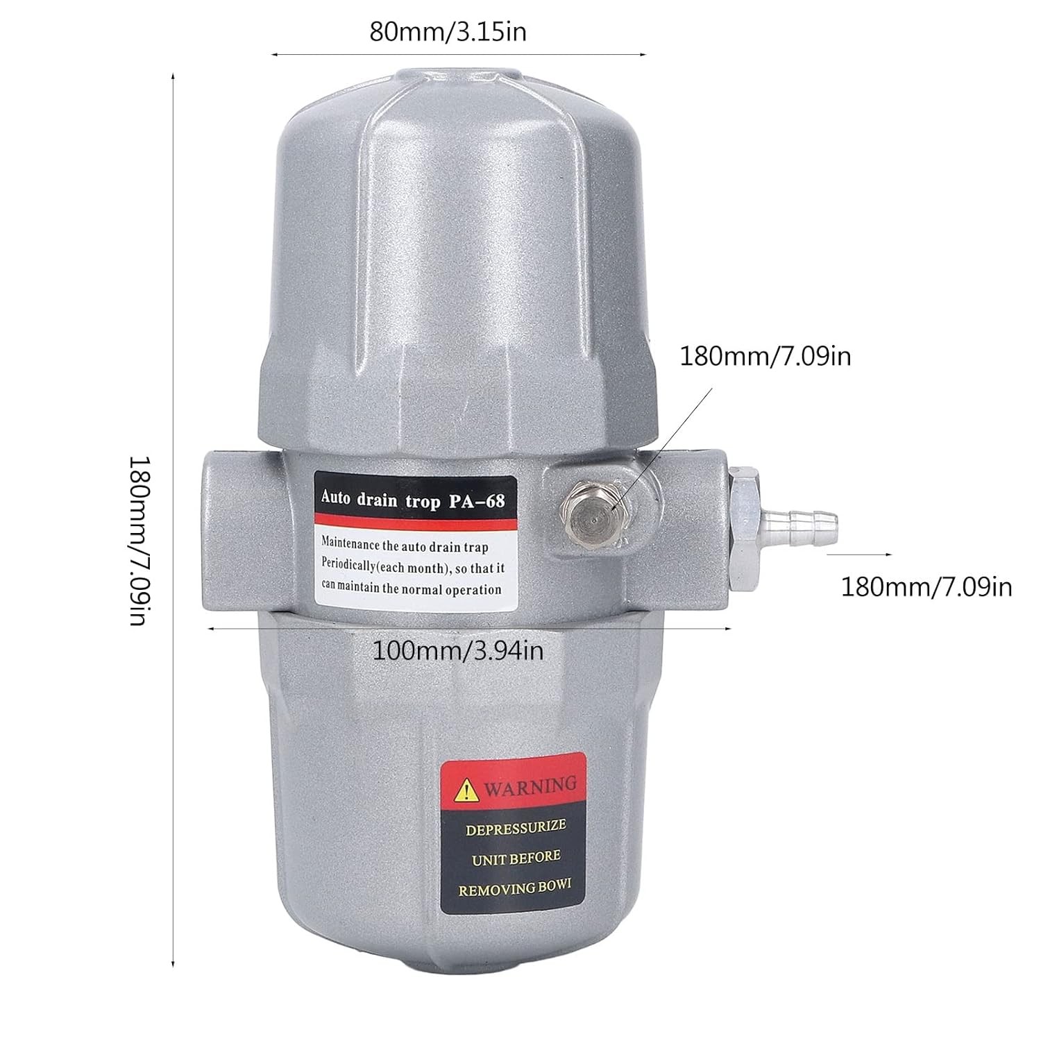 Auto Drain Trap Compressor, Pneumatic Automatic Condensate Drainer Zero Air Loss