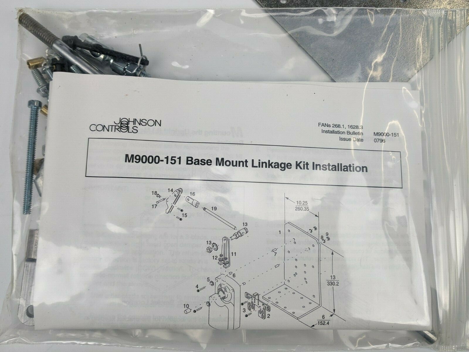 Johnson Controls M9000-151 Base Mount Linkage Kit – Mounting Plate & Hardware