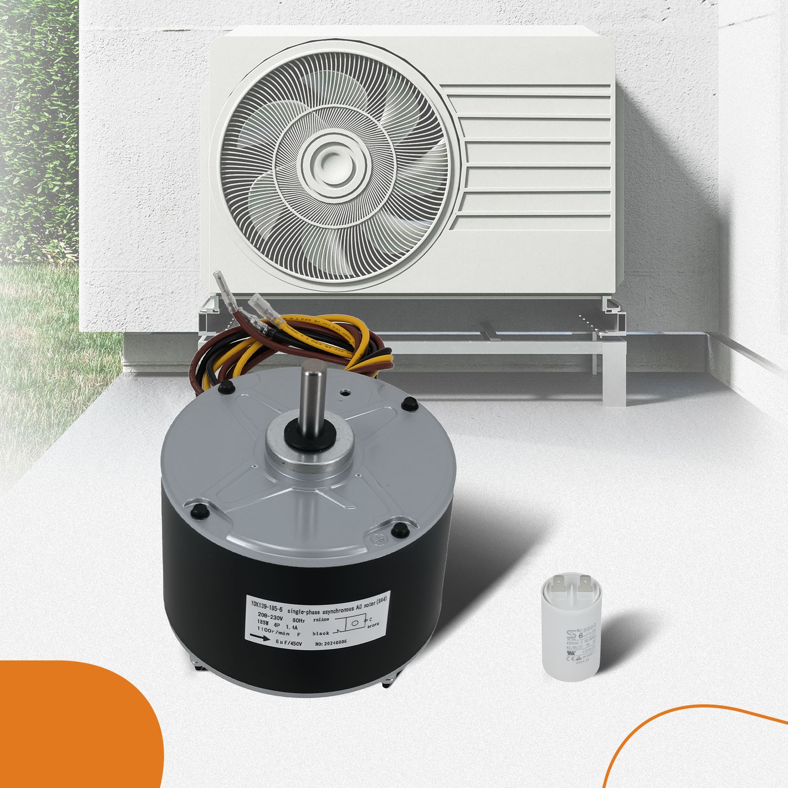 Condenser Fan Motor For Genteq GE 5KCP39EGS070S 5KCP39EGY823S Dayton 208-230V