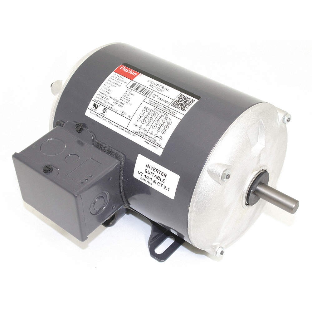 DAYTON 3N349 GP Motor,1/4 HP,1,725 RPM,208-230/460V 3N349