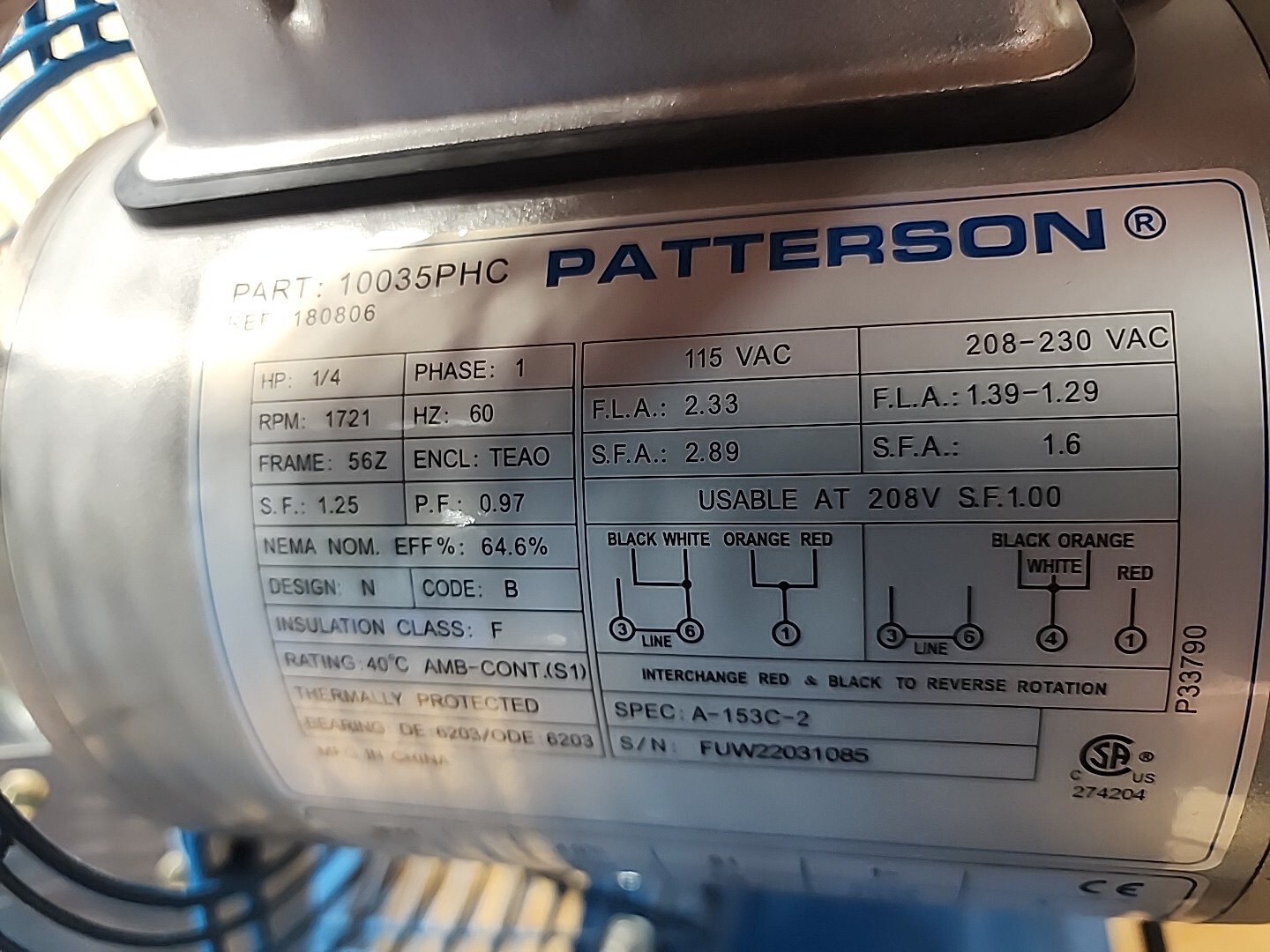 Patterson – Hip14a-Cs Air Cannon 14″ Non-Oscillating 115/208-230Vac 2600 Cfm