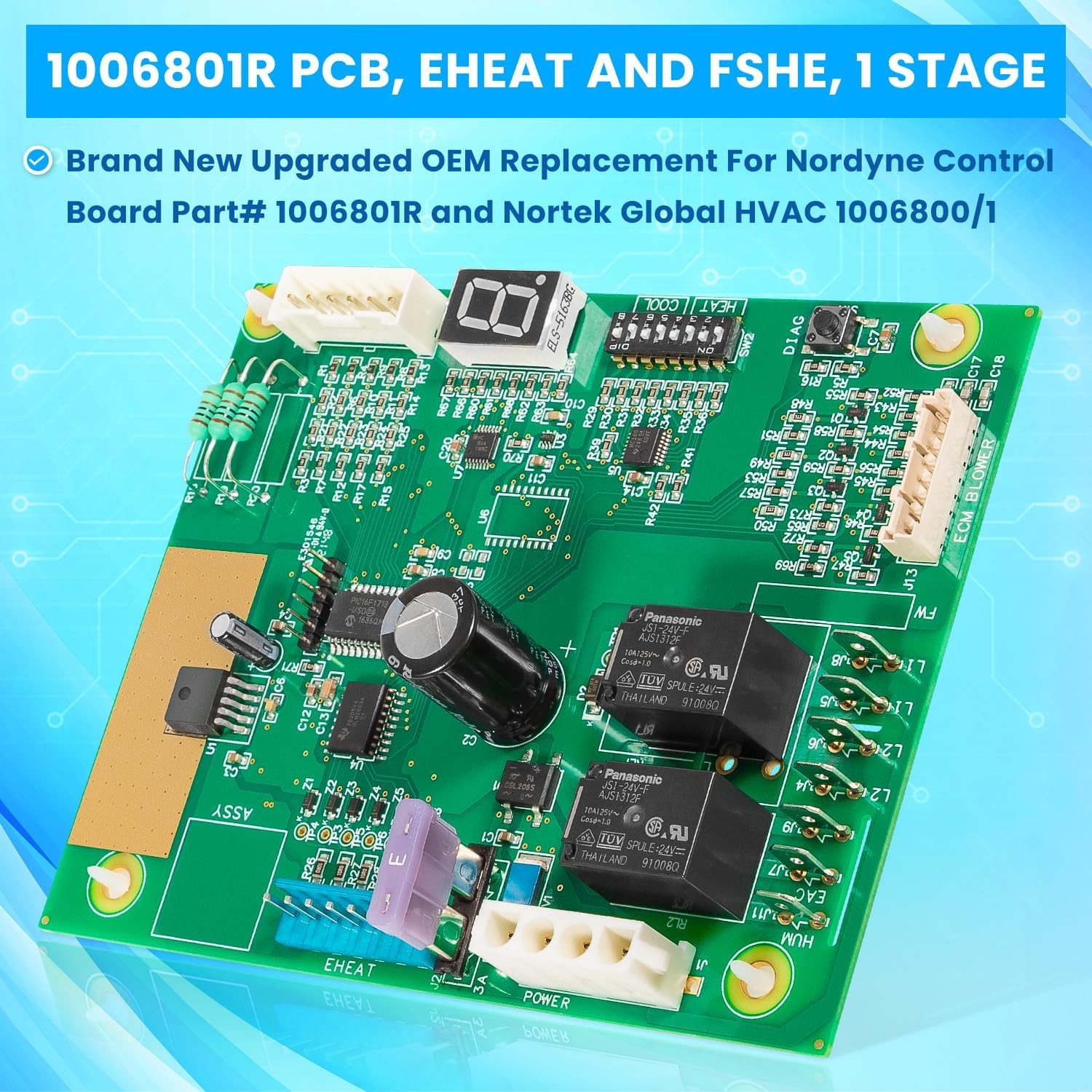 1006800/1 1006801R Control Board For Nordyne Intertherm Revolv Miller E7 & B6