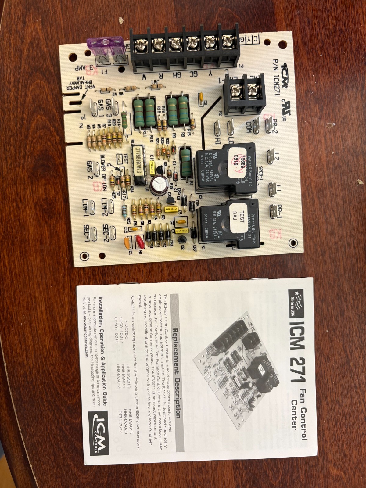 ICM271C Dual Function Fan Blower Control Board Carrier Bryant ICM271 USA