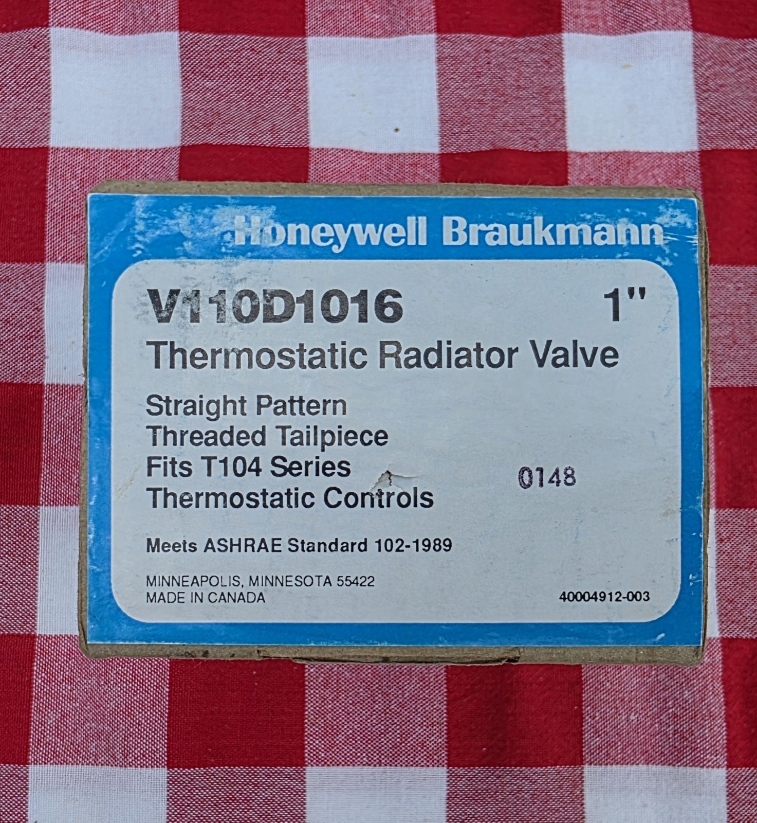 New Honeywell V110D1016 Thermostatic Radiator Valve 1″ Npt Straight for T104 New