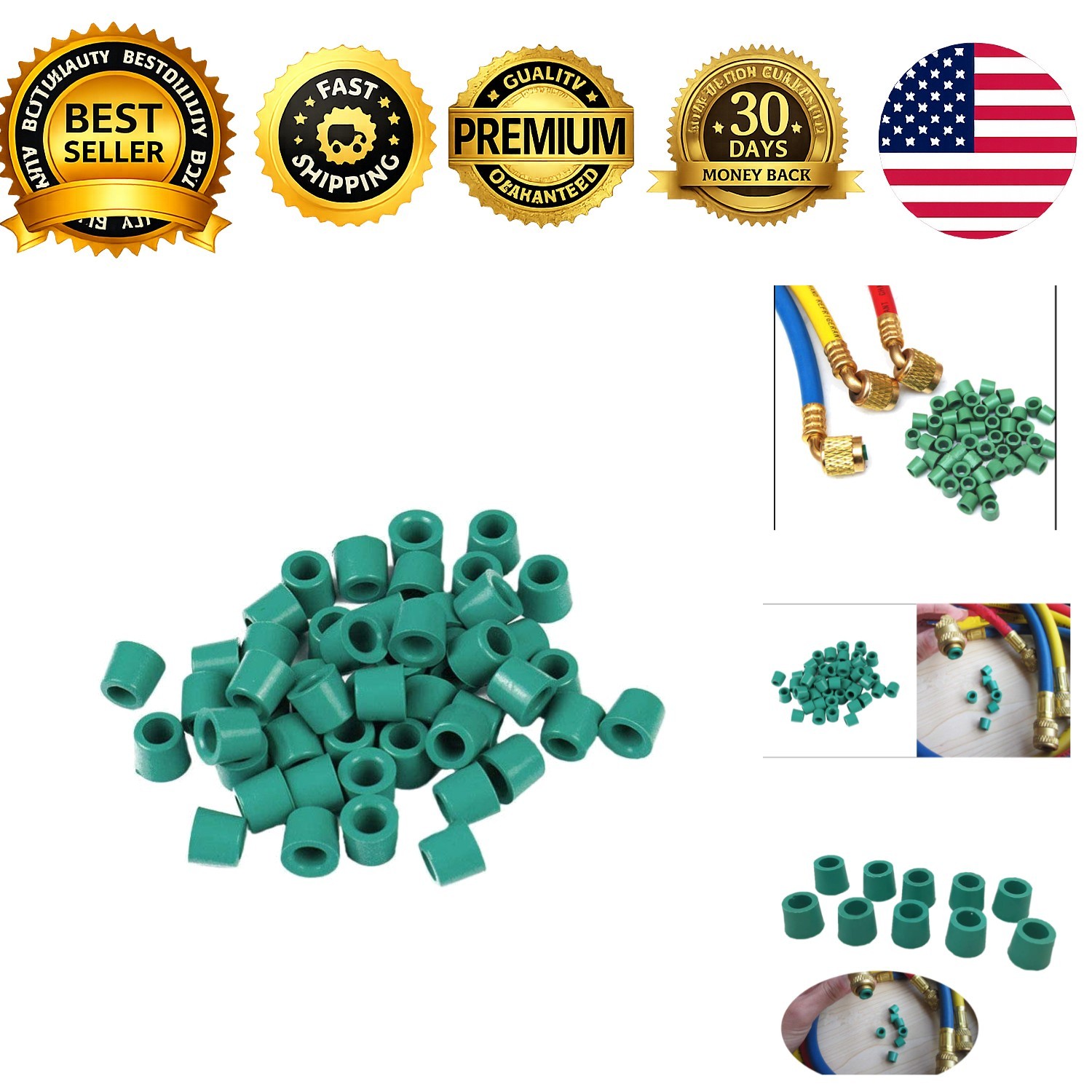 50pcs 1/4in A C Charging Hose Manifold Sealing O Ring Kit Replacement Rubber