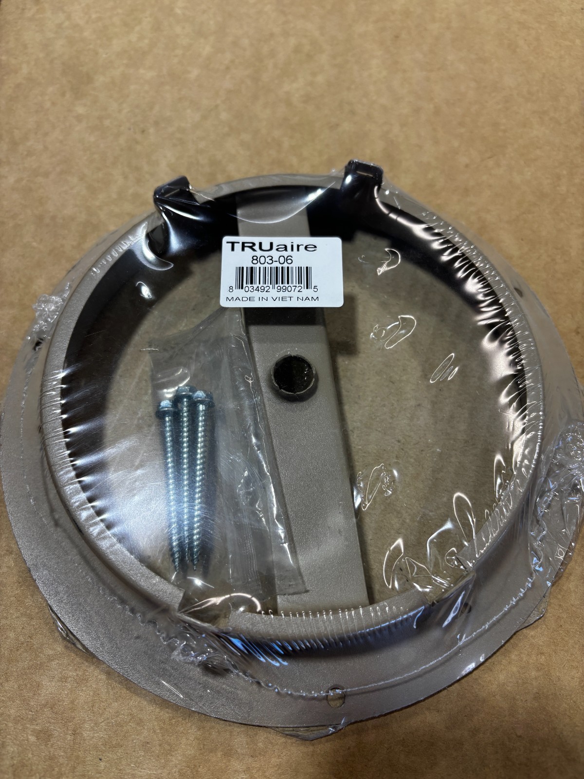 TRUaire 803-06 6″ Steel Air Duct Ring Golden Sand HVAC Ceiling Register