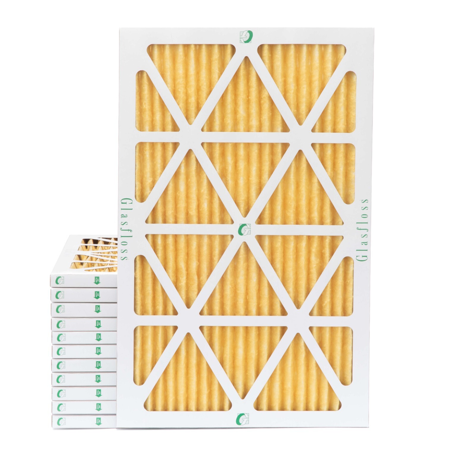 Glasfloss 16x25x1 MERV 11 Pleated Furnace Air Filters. 12 PACK.
