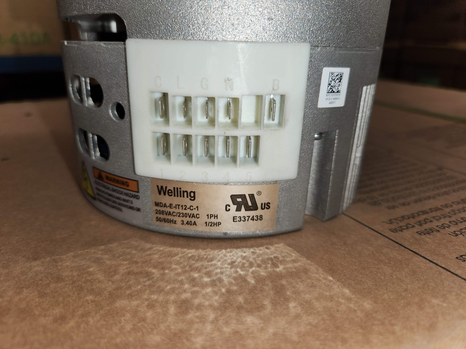 INTERLINK ZKSD-375-8-50-1 1/2 HP PROGRAMABLE ECM BLOWER MOTOR, 208-230/50-60/1