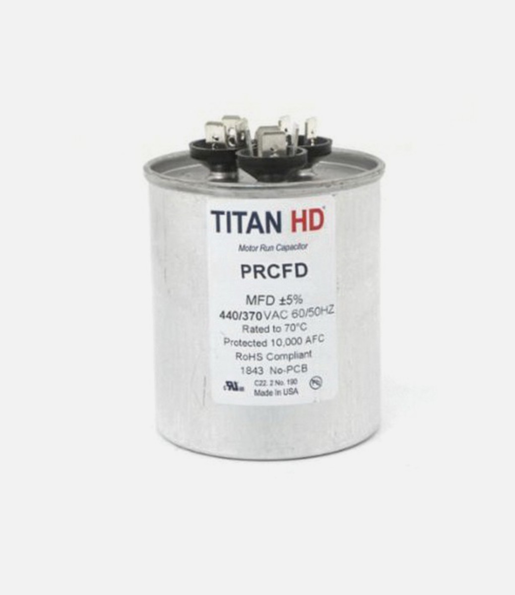Packard Titan HD Run Capacitor, Round, 45+5 Mfd, 440-370V, USA Made!, PRCFD455A