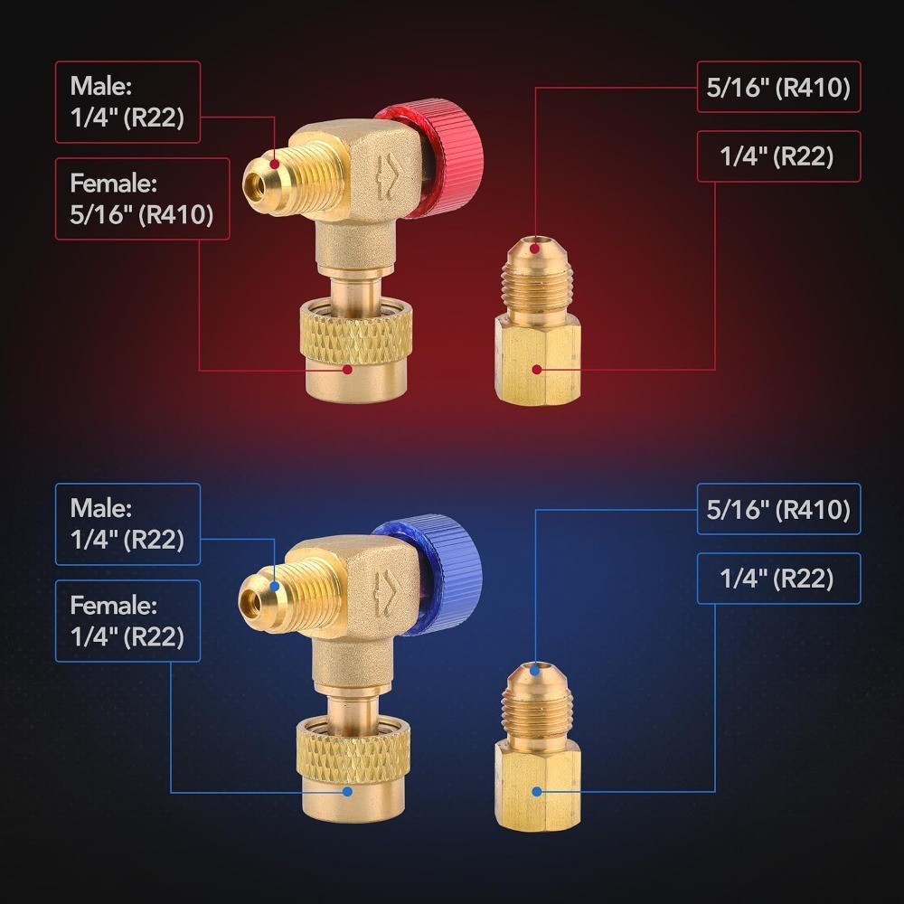 HVAC Control Valve R410a R22 R32 R404a, Refrigerant Charging Valve, Brass