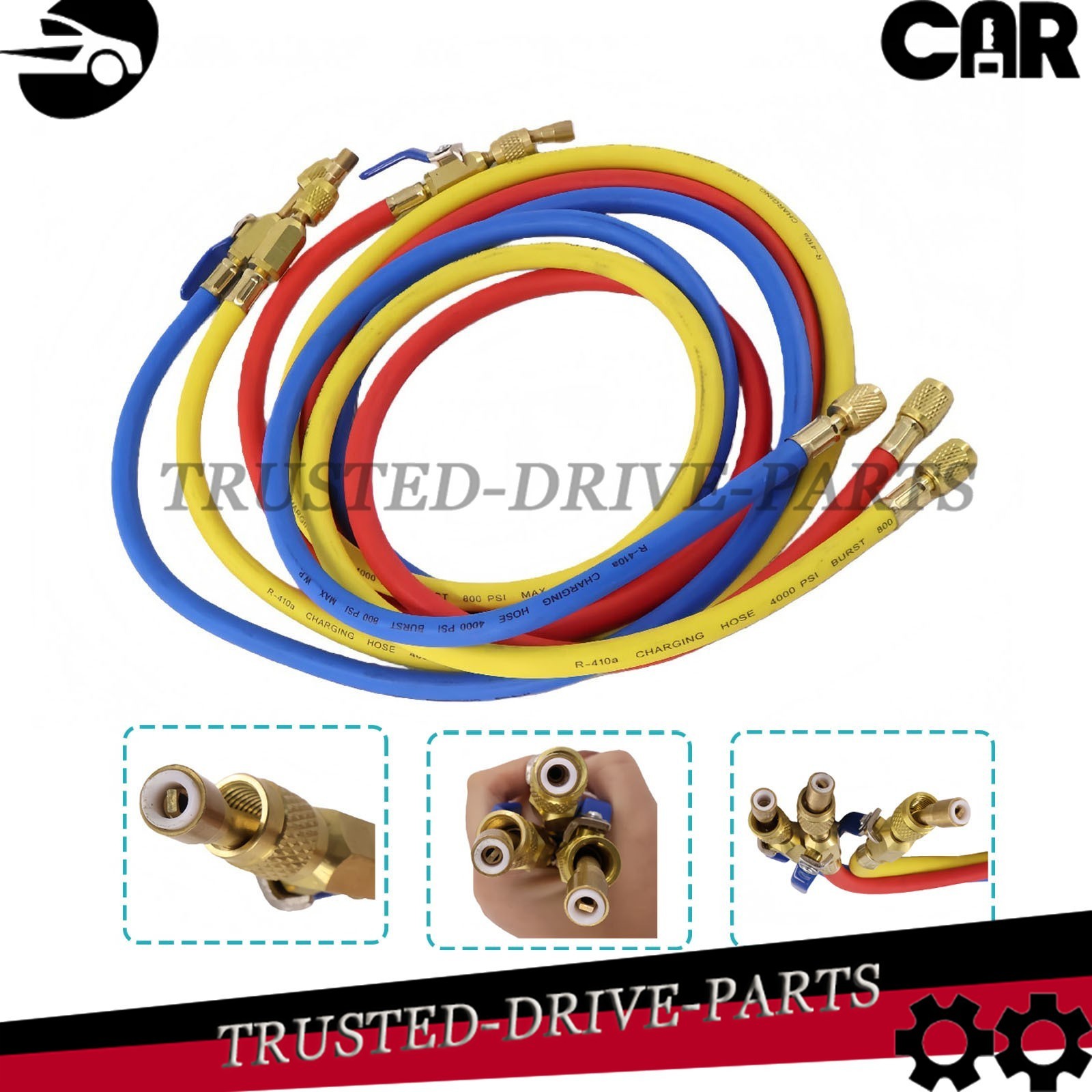 For Plus II 1/4″ Charging Hose Set 72″ Compact Ball (Pack of 3)