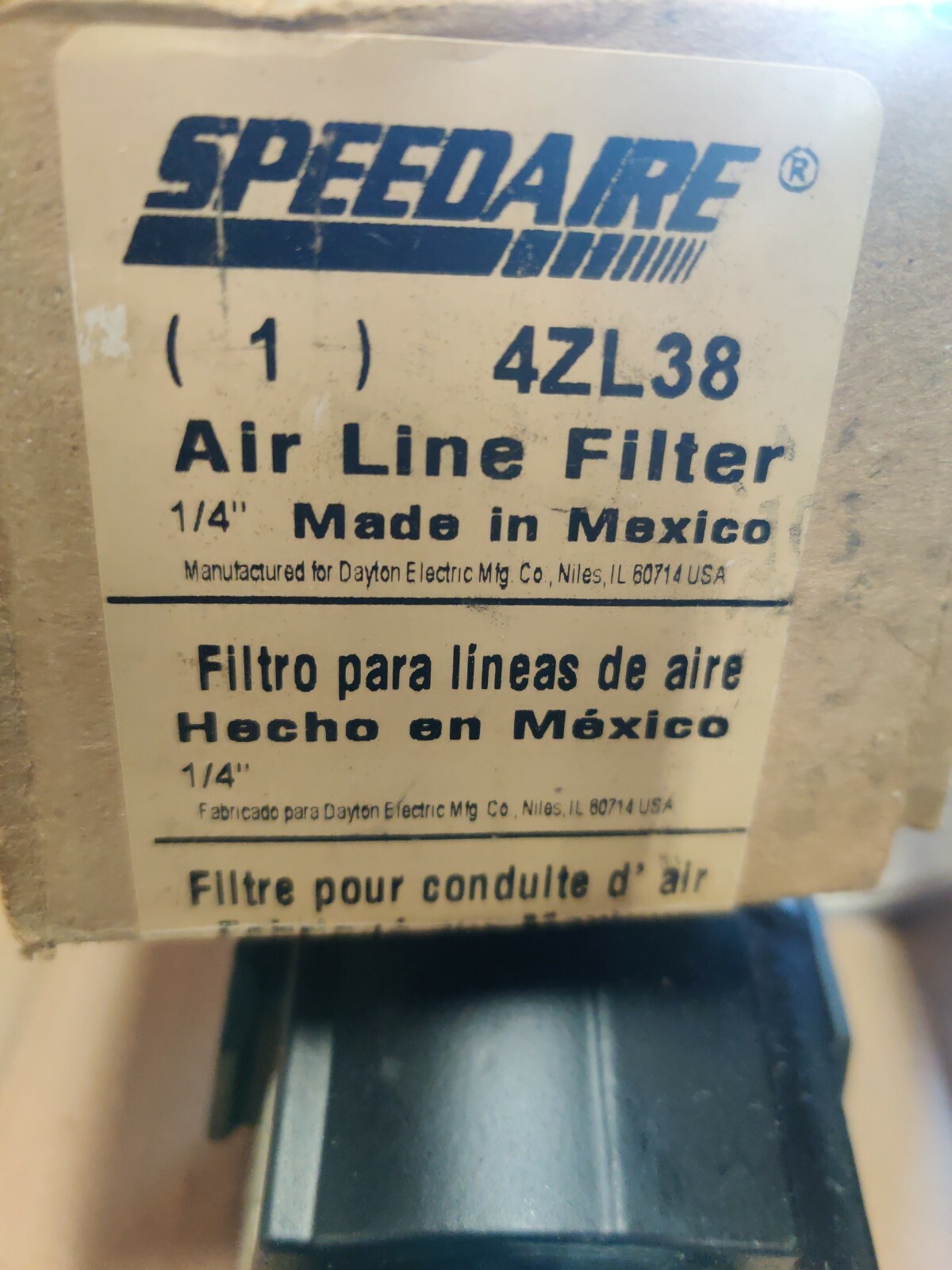 Speedaire 4Zl38 Compressed Air Filter 150 Psi 55 Cfm 1/4″ FNPT
