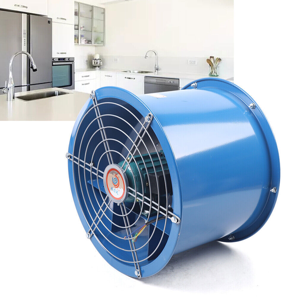 10″ 250W Cylinder Pipe Fan Flow Fan W/ Silent Ball Bearing Stainless Steel Blade