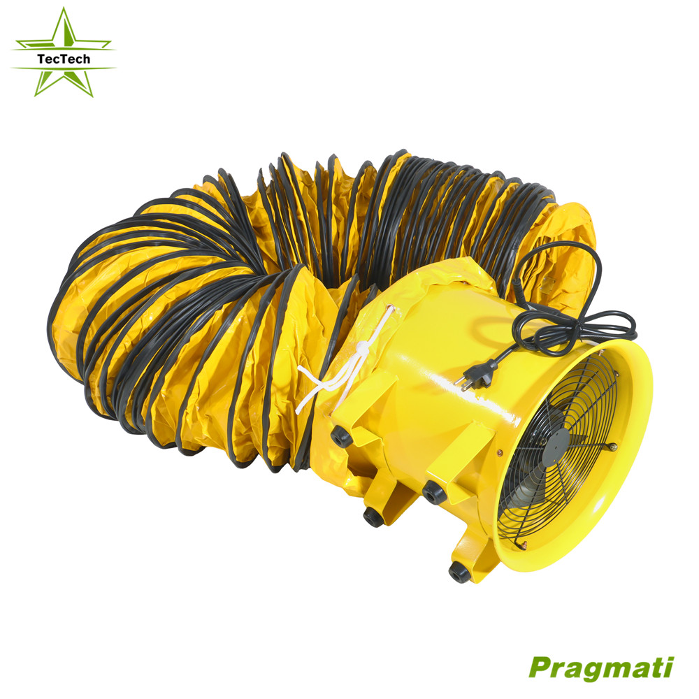 12In Heavy Duty Cylinder Axial Fan 2300CFM with 25FT Vinyl Hose Portable Blower