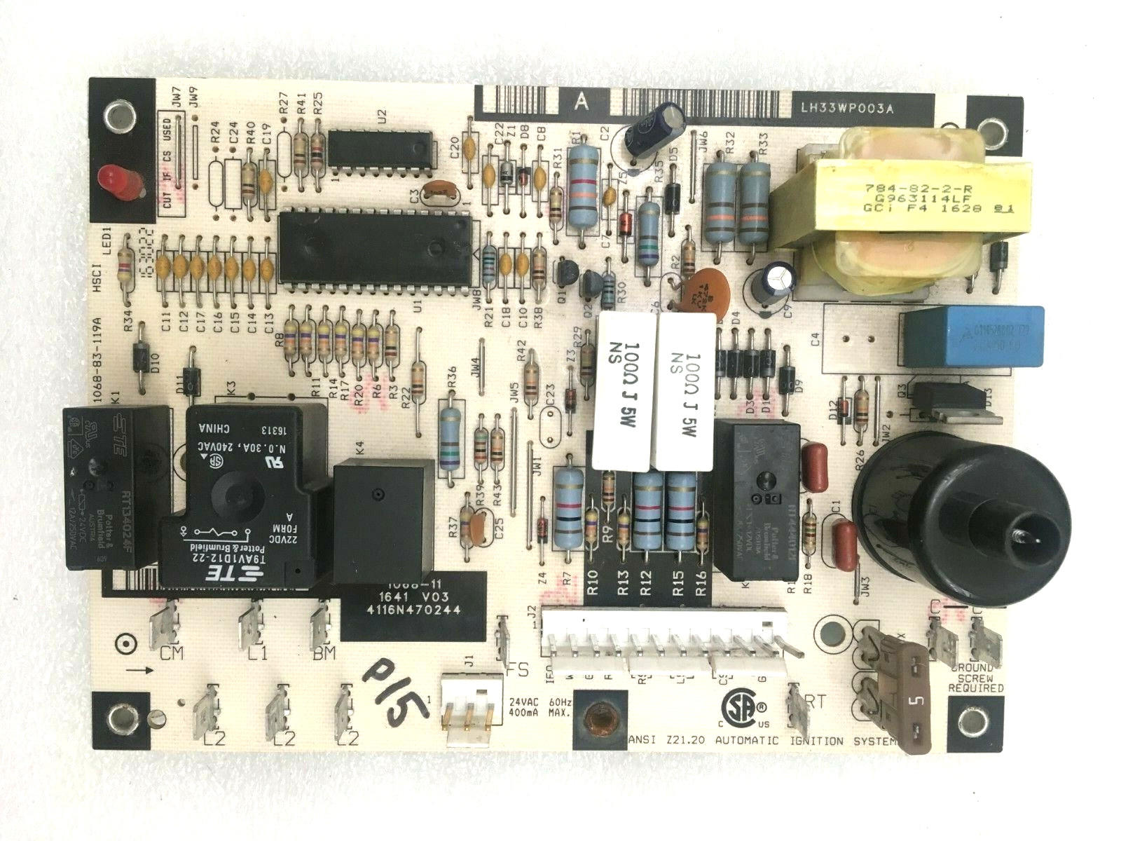 Carrier Bryant LH33WP003A Furnace Control Board 1068-11 used #P15