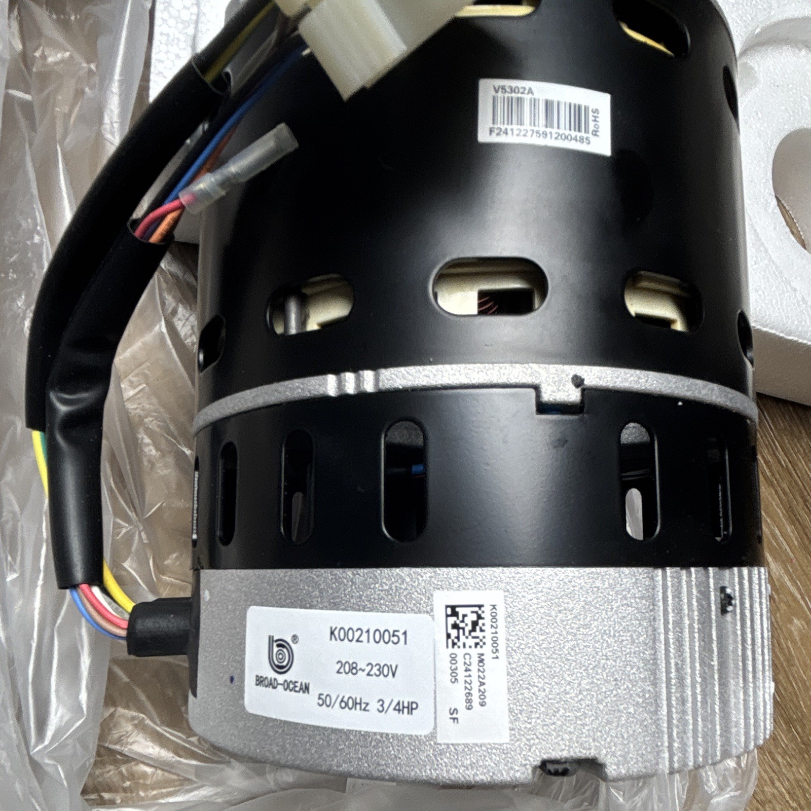 Brand New Carrier HD46AQ268 Broad-Ocean ZWK702D0A3049 3/4 HP ECM Blower Motor
