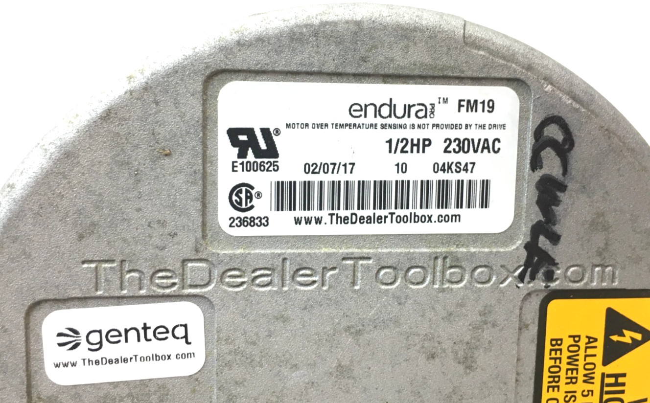 Genteq Endura FM19 Module ONLY 1/2HP 230V CCW LE rotation used #W624