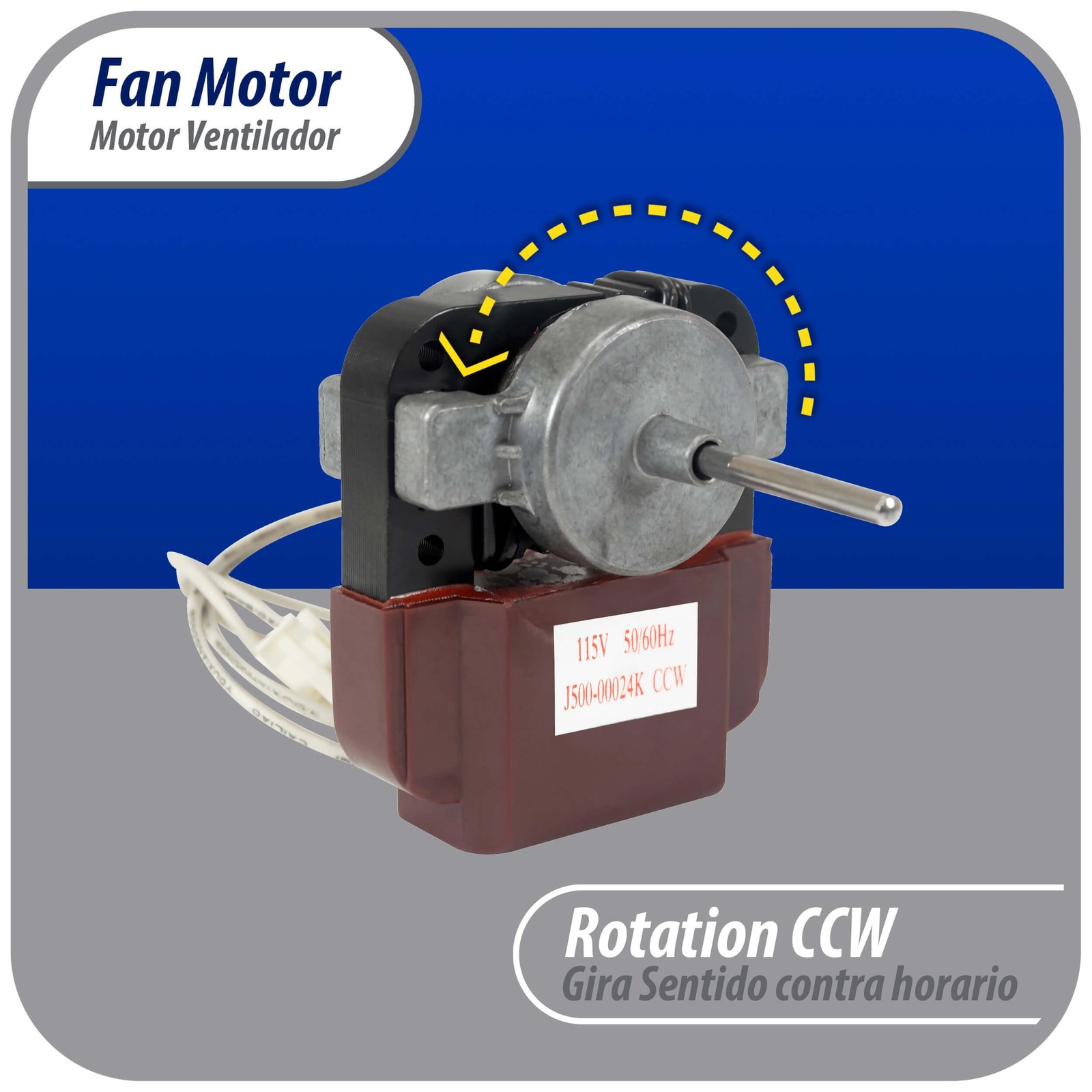 Appli Parts APFM-500 8 W Fan Motor, 110 V, 50/60 Hz, 0.16 A, 2800 rpm, CCW rotat