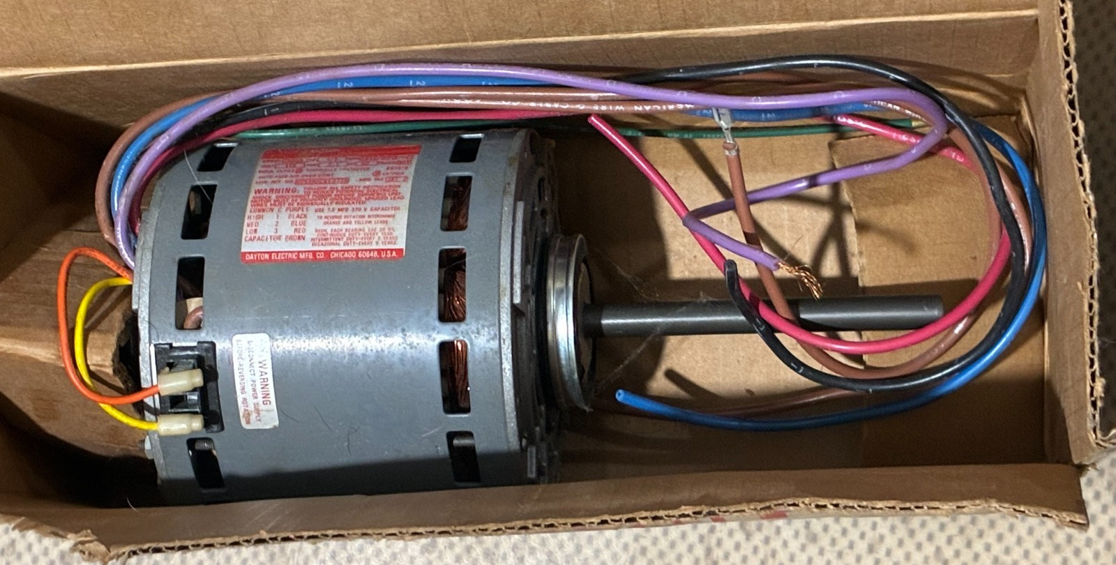 NEW OLD STOCK DAYTON HVAC 3M855 FURNACE AIR HANDLER BLOWER MOTOR 1/2 HP 3 SPEED