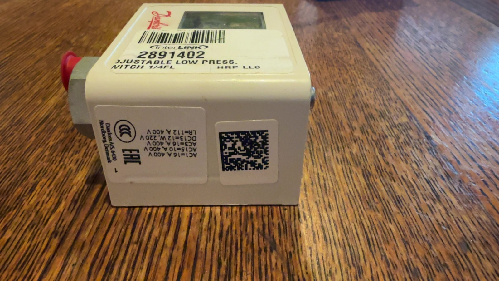 Heatcraft Interlink 2891402 Adjustable low preasure switch 1/4