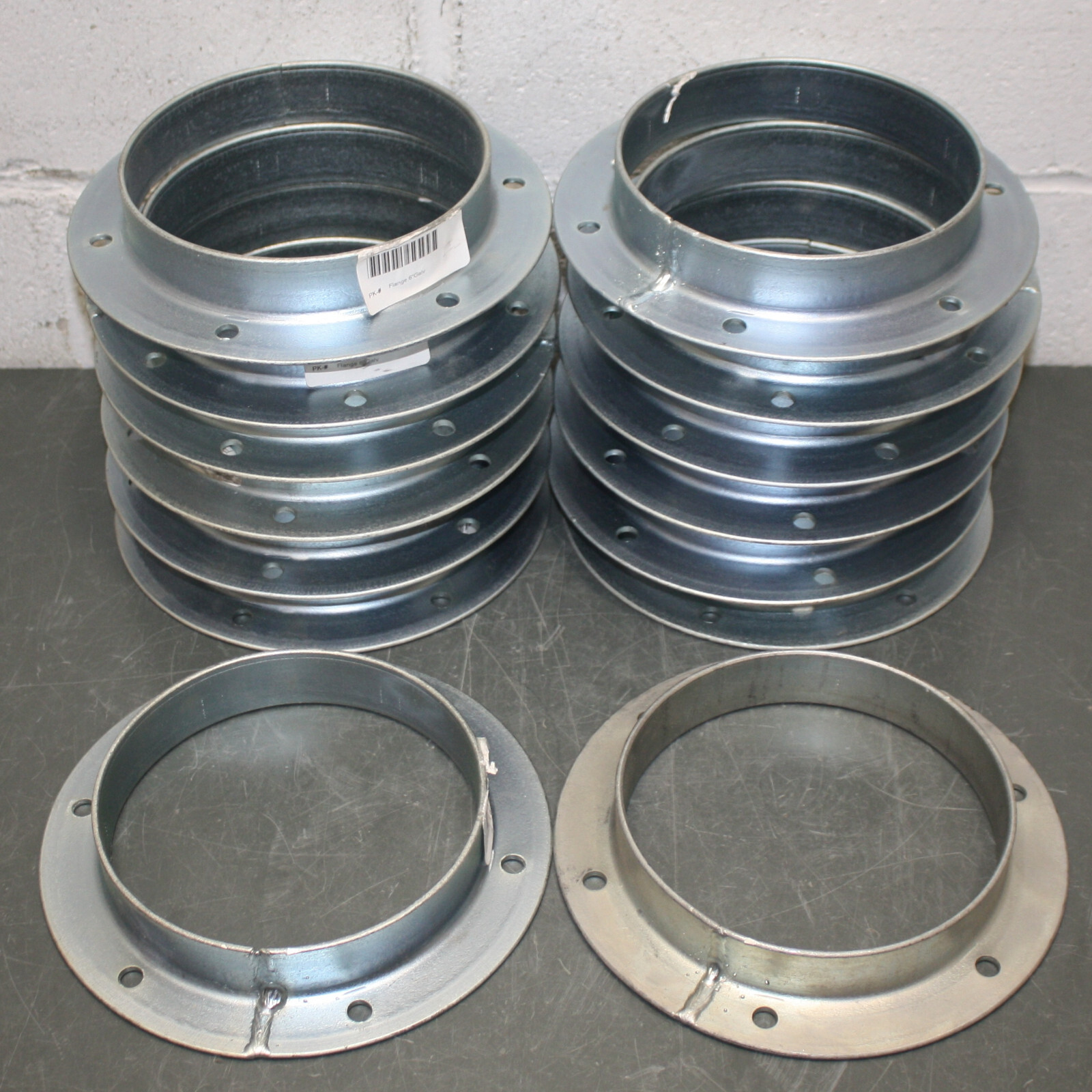 (14) Nordfab 6″ Duct Angle Flange 8010000143, Galvanized Steel Mount, 22 Ga, QF