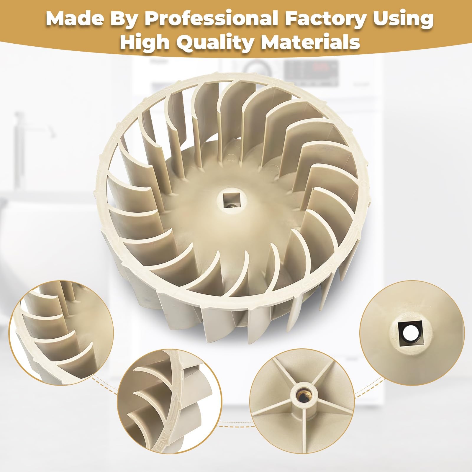 Upgrade 697772 WP697772 Dryer Blower Wheel Compatible with Whirlpool Maytag…