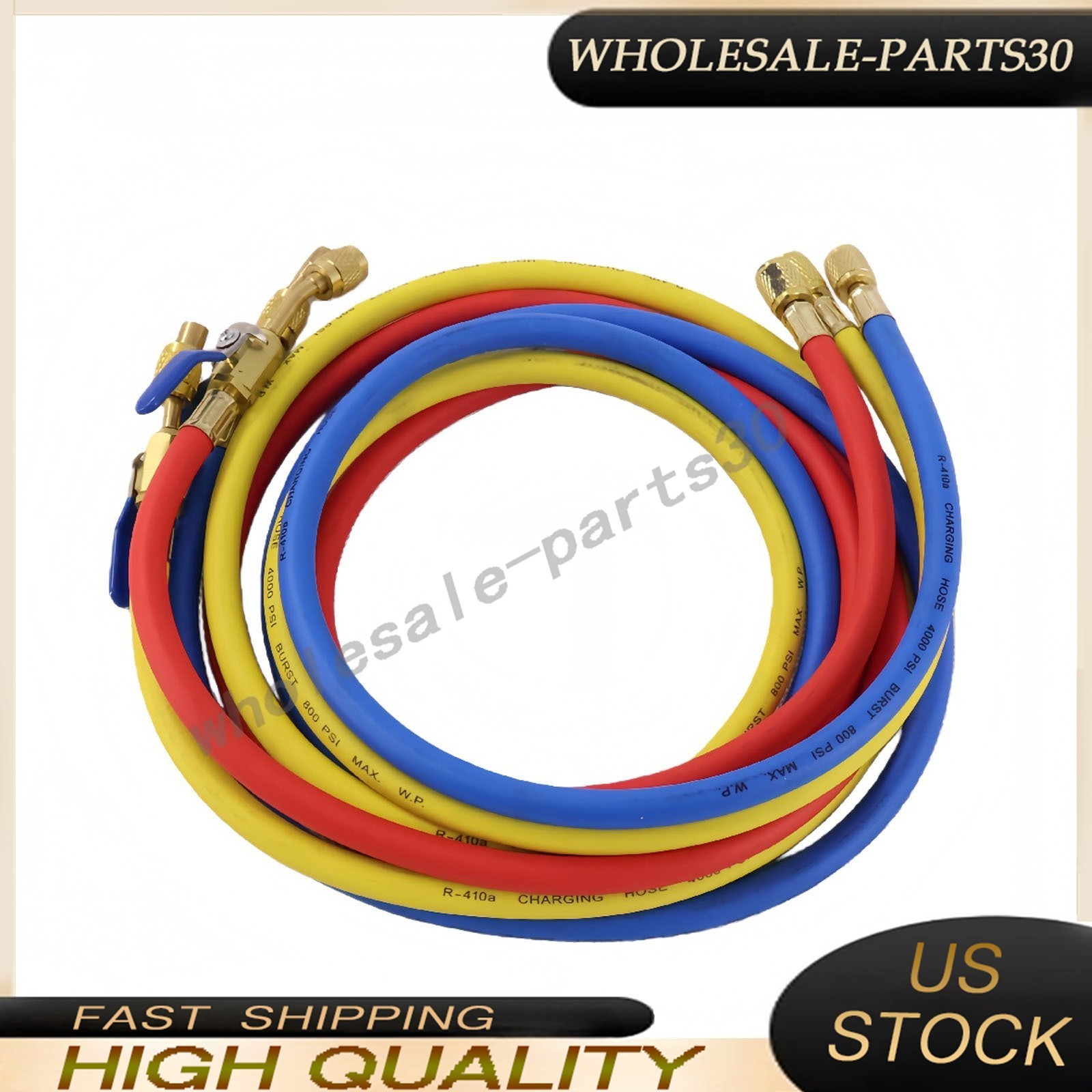 For 29986 Plus II 72″ HVAC Charging Hose Set 1/4″ (3-Pack) NEW USA