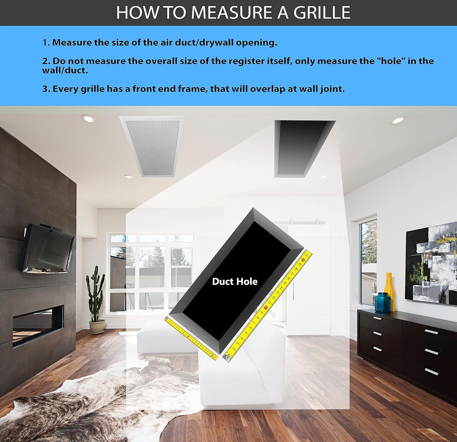 16” x 6” HVAC Air Supply Grille – Sturdy Design with SmoothGlide Tech