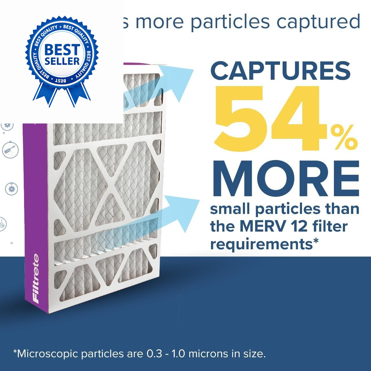 Filtrete 20x25x4 Air Filter MERV 12, MPR 1550 Certified Asthma 20x25x4, White