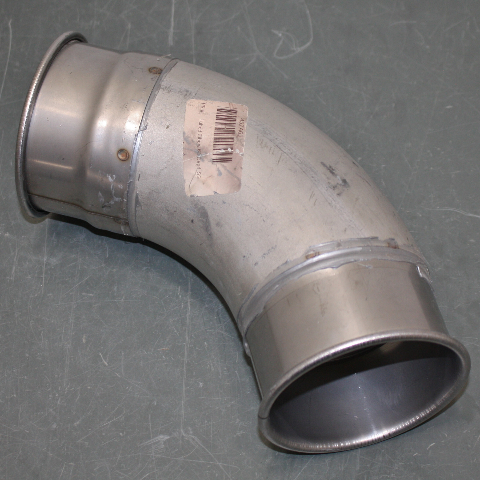 Nordfab 60° Elbow 8010003648, 4″ Duct, Stainless Steel, 14 ga QF Quick Fitting