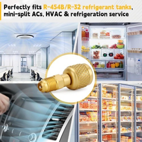 Refrigerant Adapter of Brass Soldered, 1/4″ SAE Female to 1/4″ SAE Male Reverse