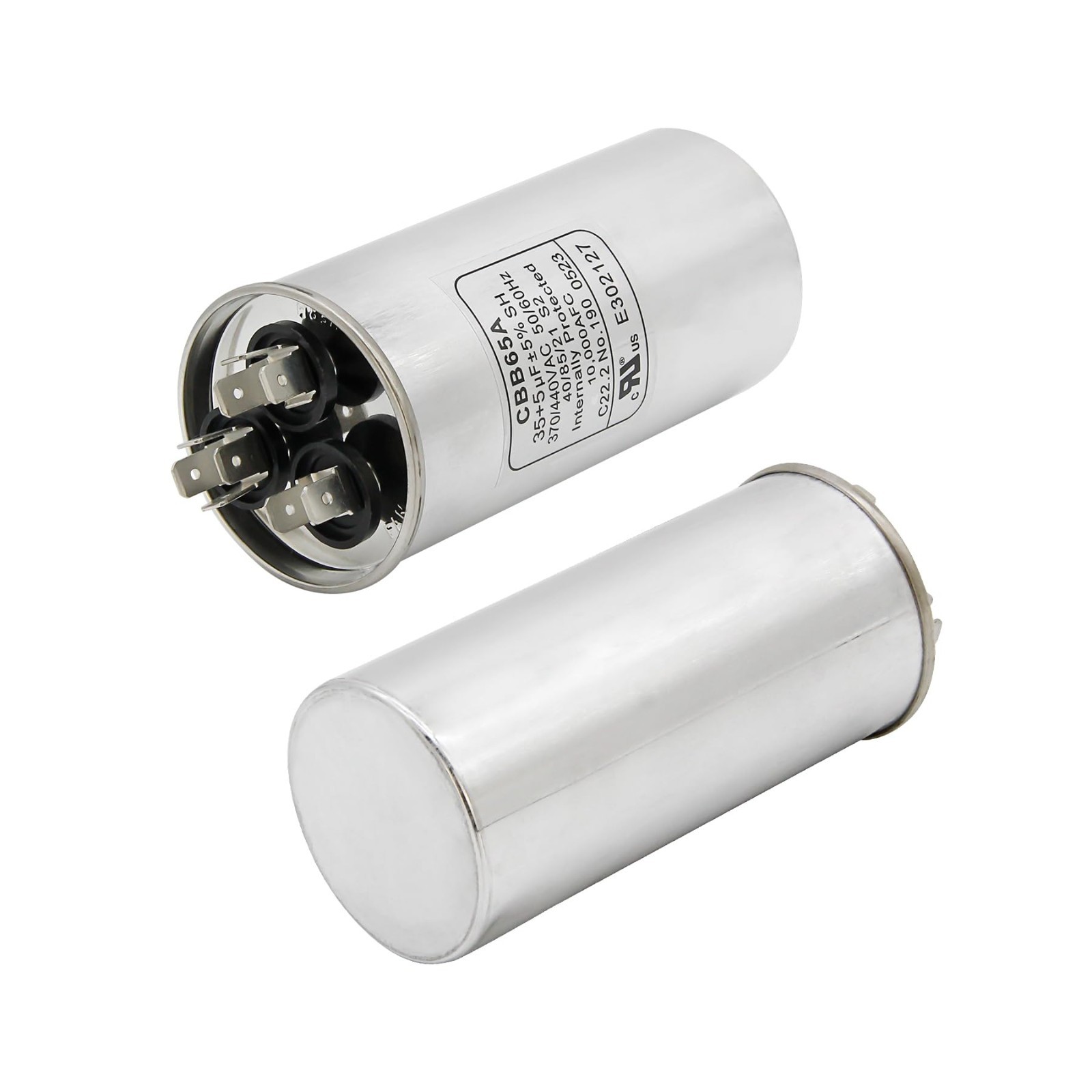 2 Pack 35/5 uF Dual Run Capacitor 370/440V for AC Motor, Heat Pump, HVAC Use
