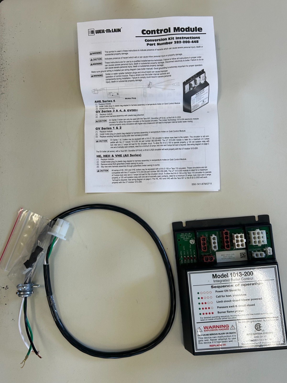 Weil-McLain Integrated Boiler Control Unit UT Module 1013-200, 382-200-448 NEW