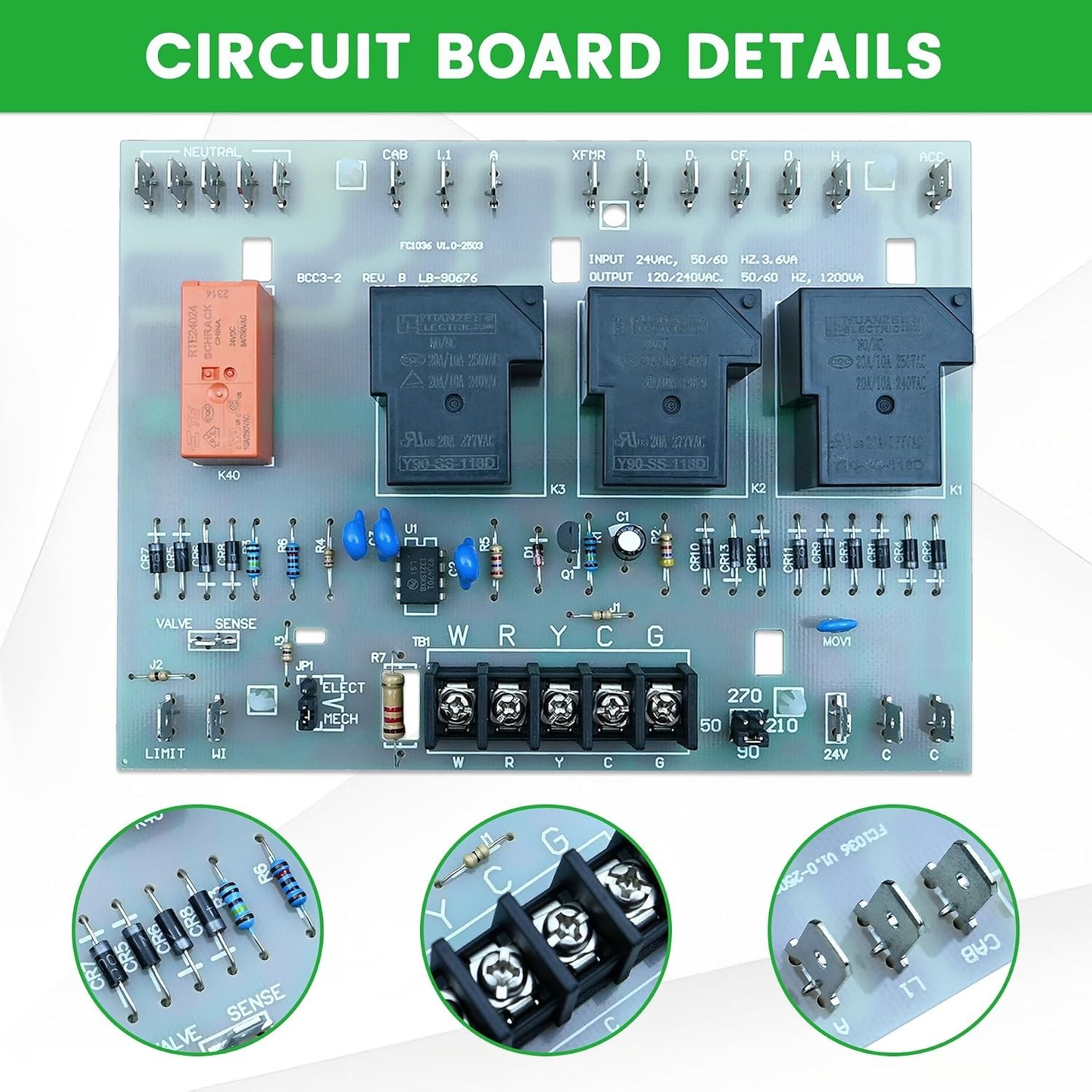 48K98 Upgraded Furnace Control Board Replaces Lennox BCC3 65K29 LB-90676