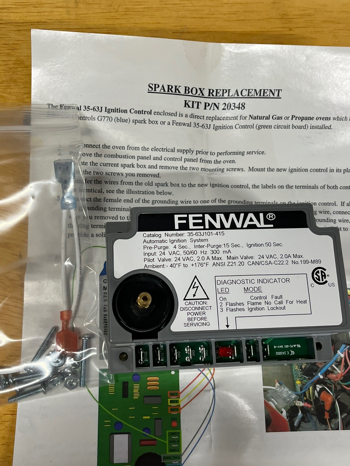Fenwal Automatic Ignition System Control Module 35-63J101-415 24 VAC