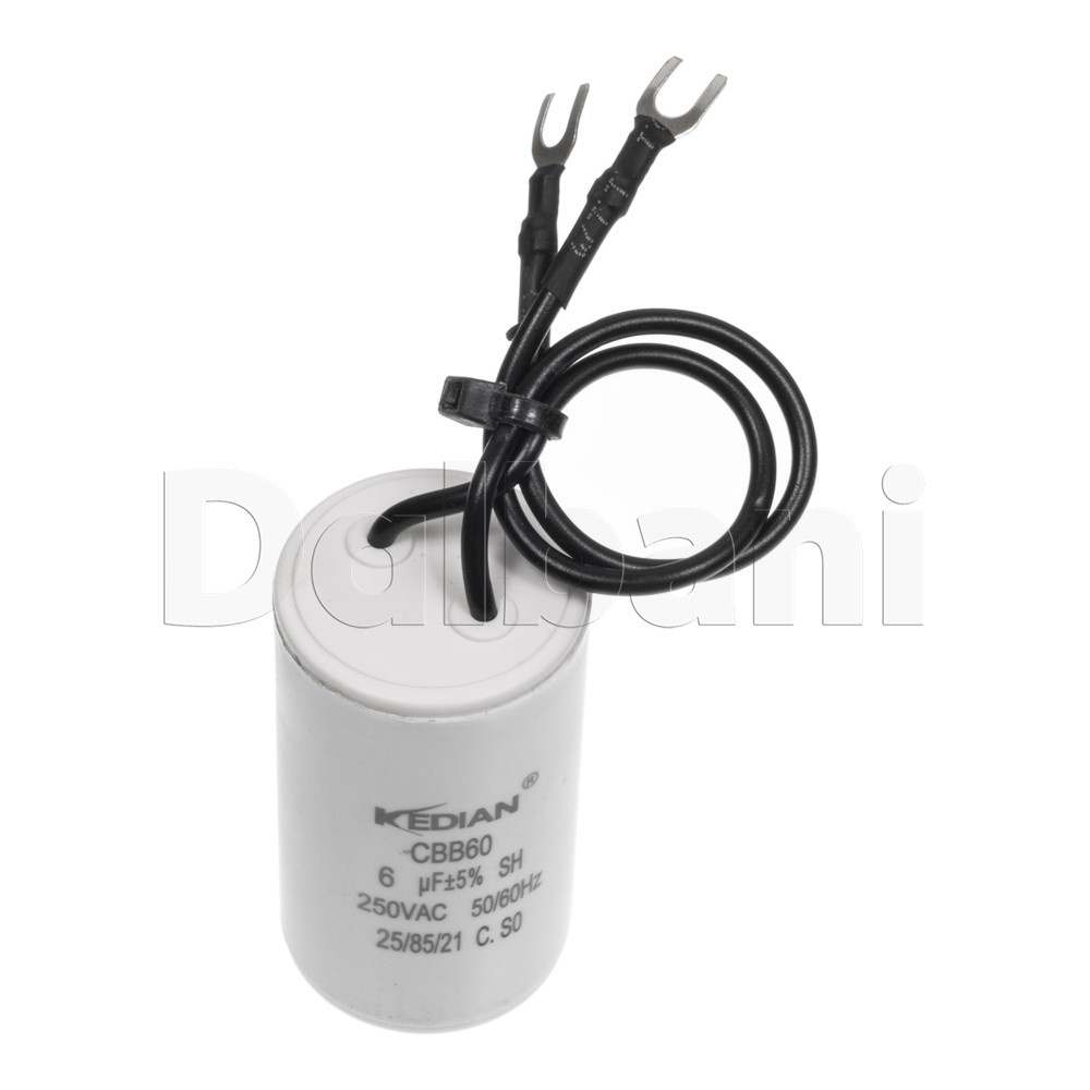 New 6UF 250VAC Wire Motor Run Capacitor CBB60 50/60HZ HVAC 25/85/21 25X45mm 6MFD